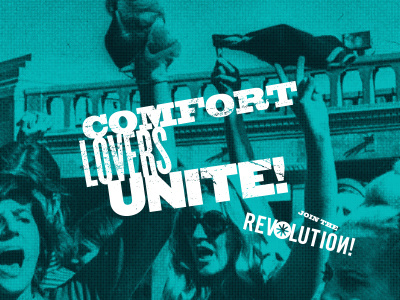 Revolution poster comfort protest shoes