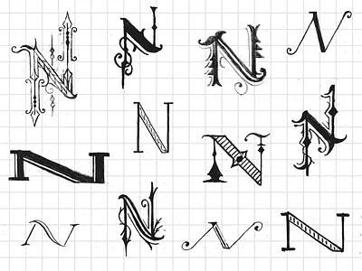 N Sketches design drawing layout lettering nature sketch thumbnail typography