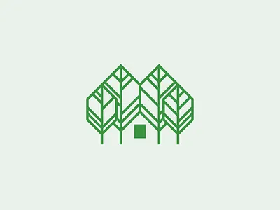 Cabin In The Woods cabin green logo negative space trees woods