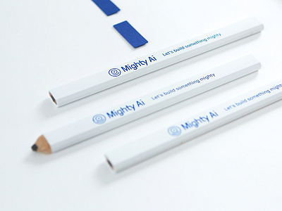 Carpenter Pencils ai branding face focus lab identity logo design logotype mighty ai robot smile