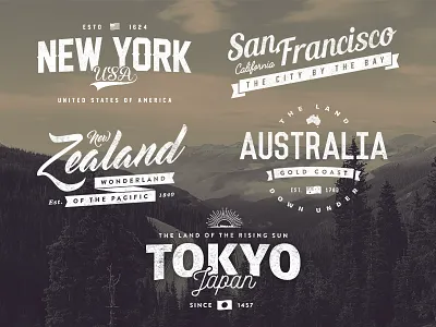 City & Country Vintage Logos city country illustration logo travel vintage vintage design vintage logo world