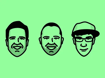 Some Headshots flat headshot illustration podcast sketch stroke ui