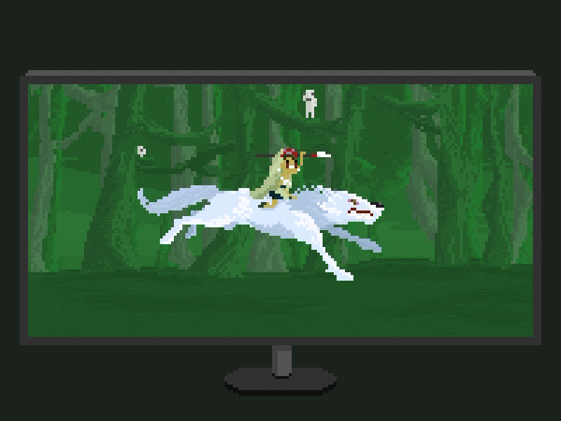 [Princess Mononoke] animation ghibli mononoke pixel pixelart