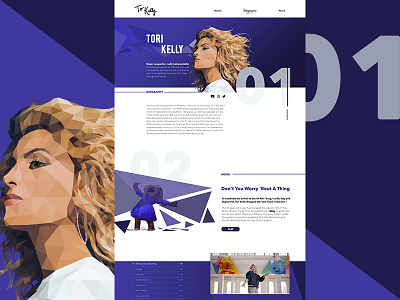 Daily UI #1 - about page for your fav artist about page artist daily low poly tori kelly ui ux