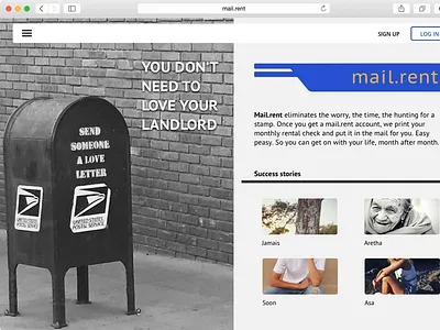 Mail.rent landing page