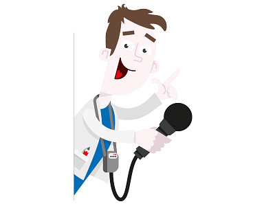 Interview-Guy 2d cartoon illustration vector