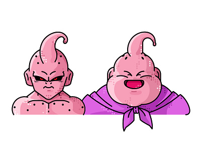 Majin Buu 2d animation avatar buu character dragonball friends goku illustration line smile vector