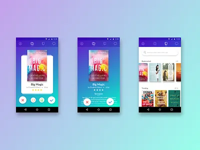 Book Swap App android app book cards exploration gradient swipe ui