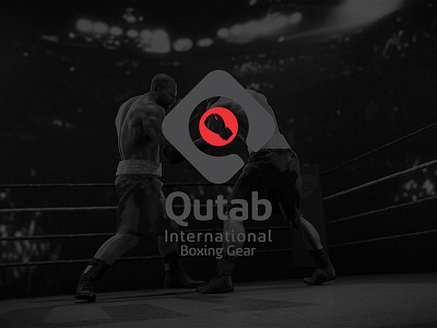 Qutab International Boxing Gear Logo black boxing branding logo red sports