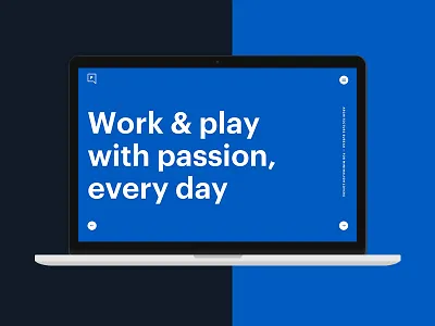Play Agency blue copywriting flat simple typography ui ux