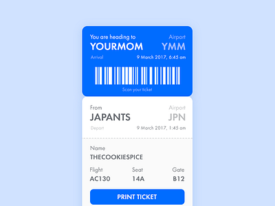 Boarding Pass - DailyUI 024 100dayschallenge air boarding pass dailyui flight interface sky ticket ui