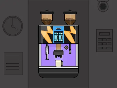 Coffee Vending Machine - Dat 26/31 Daily Illustration bean challenge coffee corporate cup daily illustration machine office vector vending