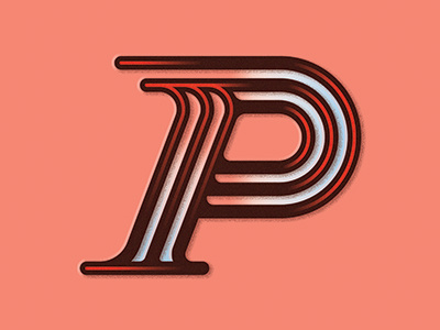 Letter P cursive hand lettering handcraft lettering vector