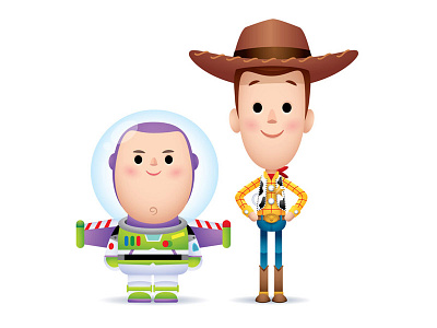 Buzz and Woody buzz lightyear disney jerrod maruyama jmaruyama pixar sheriff woody space ranger toy story