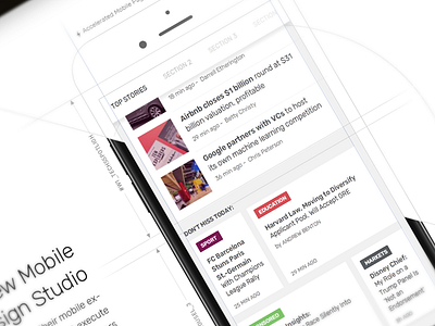 The Newsroom experience design mobile