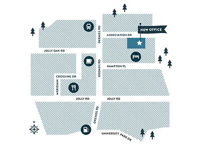 Modern Map Design iconography map moving new location