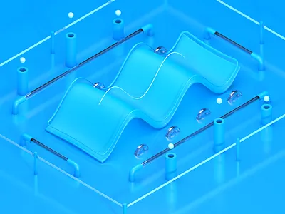 Exhibit A 3d animation blue c4d illustration isometric motion