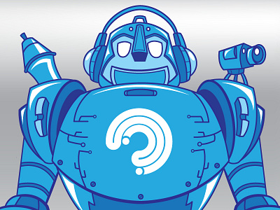 Linkutron Concept blue cartoon character concept robot vector