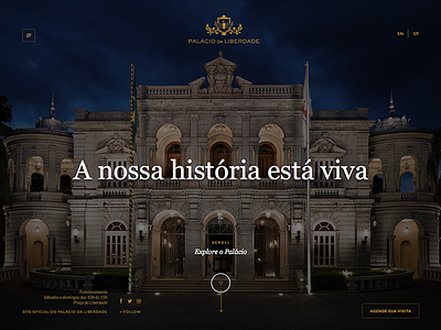 Palácio da Liberdade background blue design gold palace photo serif site website