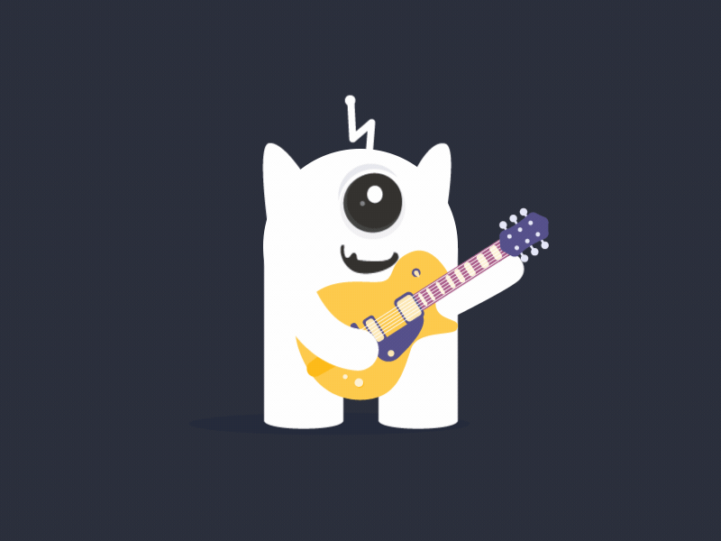 Playing Guitar dancing gary gif guitar mascot music playing stake