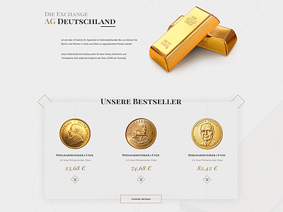 The Exchange Gold Store design responsive store ui ux white