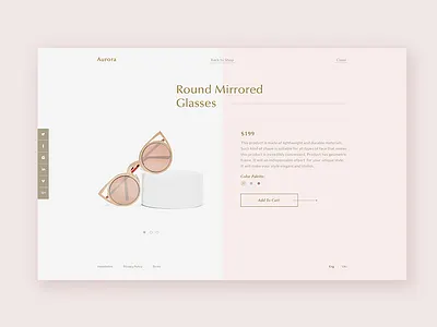 Aurora - Product Details cart clean layout minimal modern online page product template website