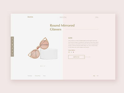 Aurora - Product Details cart clean layout minimal modern online page product template website
