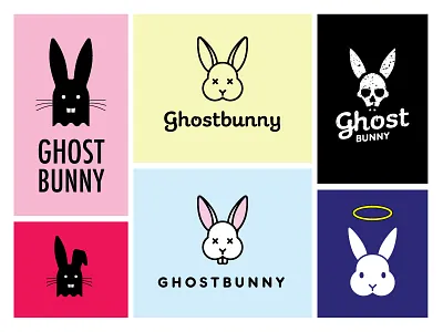Ghost Bunny logo options brand branding bunny identity logo rabbit vector