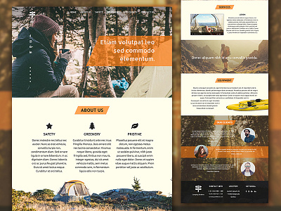 Camping site landing page camping camping site design equipment ui ux webpage website woods