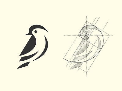 Golden Ratio Bird animal bird design geometric golden ratio grid logo logo design minimal nature