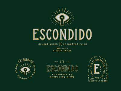 Escondido austin custom escondido eye keyhole logo secret simple typography