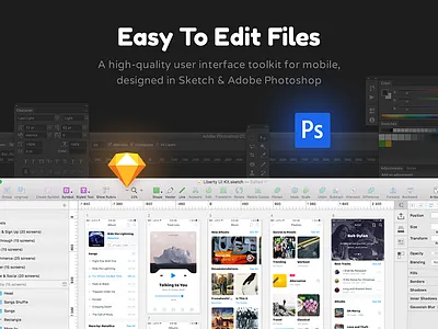 Liberty Mobile UI Kit apps design liberty mobile photoshop sketch toolkit ui kit