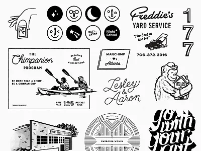 Illos chimps illustration lettering typography