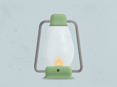 Campin' Lantern adventure camping diego fire green illustration lantern retro san vector