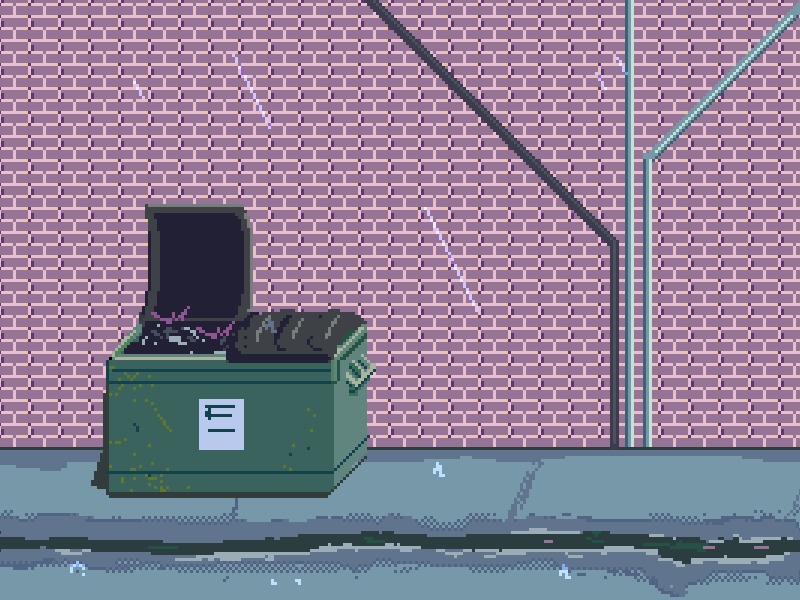 Alley alley animation pixel pixel animation pixel art pixel dailies pixel dailies rain thunder