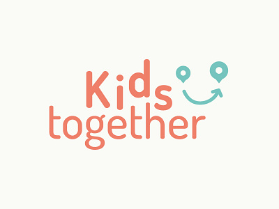 Kids together brand happy face identity kids logo traveling