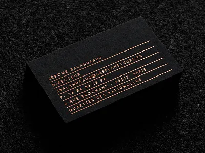 Business Card Les Planeteurs2 agency business card city country hot gilding icon identity landmark paris picto tour eiffel travel