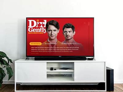 Tv App - DailyUI 025 100dayschallenge app bbc dailyui dirk gently hbo netflix serial tv ui