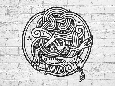 Celtic Wolf celtic chain dog fenrir ornament sword wolf