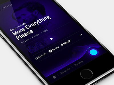 Please welcome Stradi. Music identifying app. app blend idnetyfing music ui ux