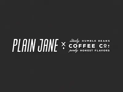 Plain Jane Coffee Brand Mark brand branding layered logo mark shadow vintage