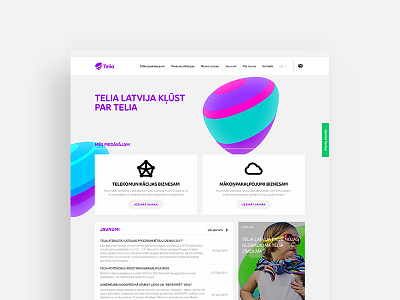 Telia Latvia colorful coorporate design latvia pebble rebrand telia web