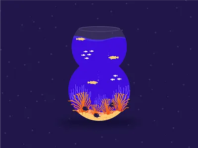 Fishy Eight 36daysoftype aquarium art digital fish flat illustration typography underwater vector