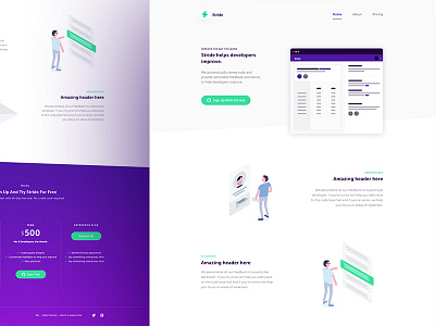 Stride — Landing Page Progress clean illustration landing minimal page website