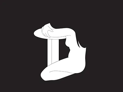 36 Days of Type - D 36daysoftype alone alphabet d emotion figure illustration illustrator letter minimal typography vector