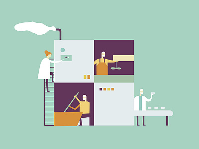 Factory factory flat illustration industry minimalist pef scientist sugar worker