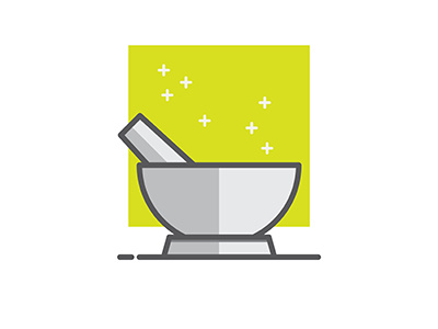 Illustration: Mortar + Pestle design flat icon illustration mortar pestle user interface