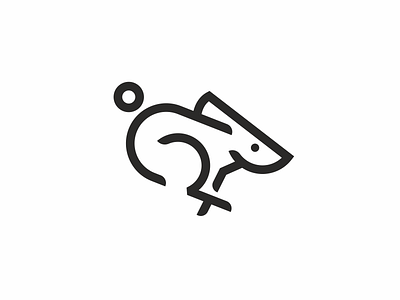 Rabbit animal hare line logo rabbit