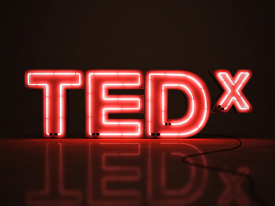 TEDx Led 3d black cinema 4d conference led light neon red render ted tedx