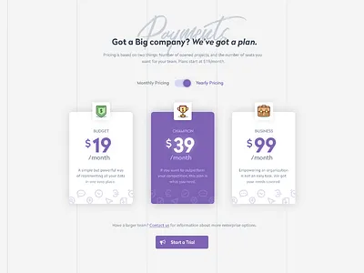 What's your Pricing? clean comparison cost price pricing purple table